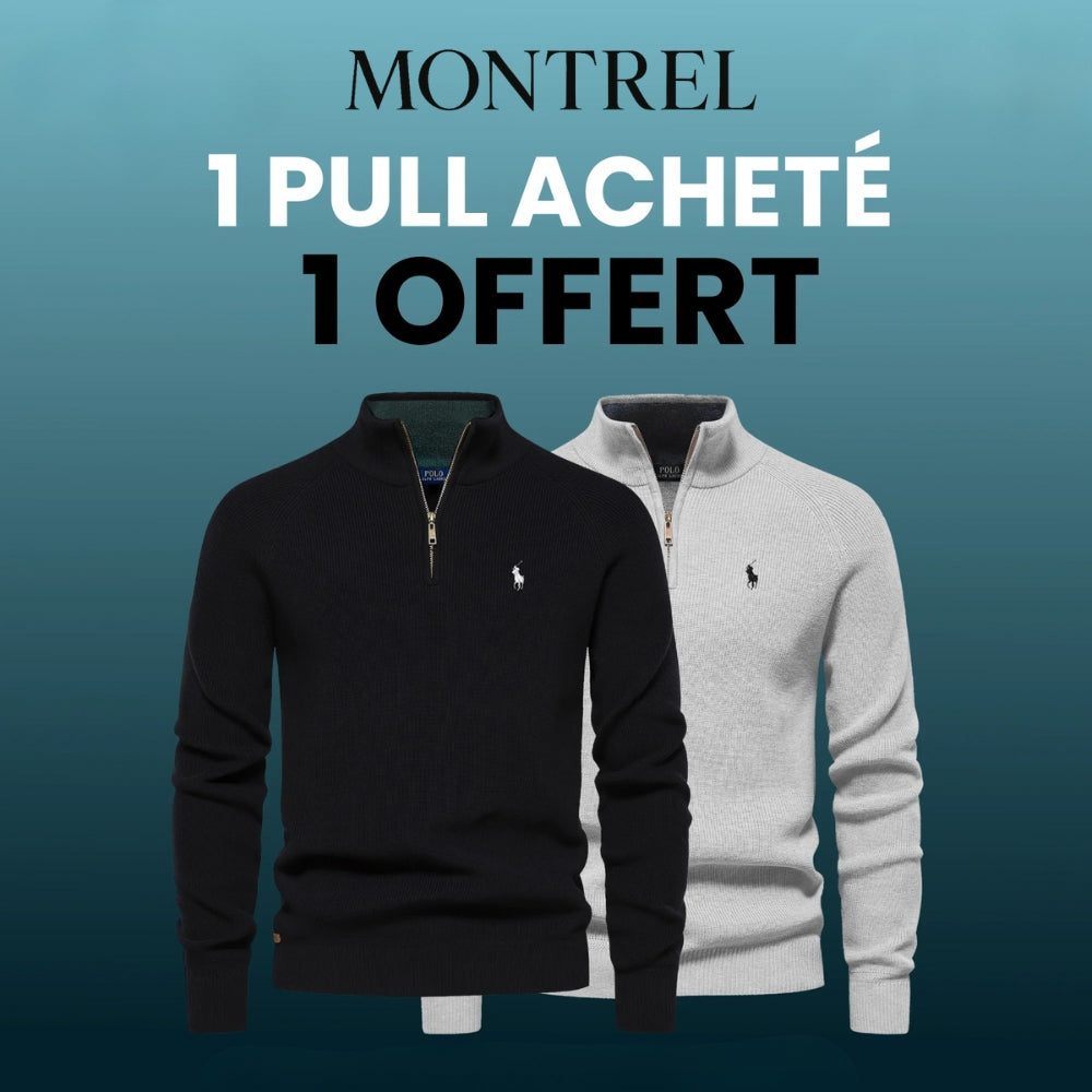 Pull Col Zippé  R&L 1+1 (DÉSTOCKAGE)